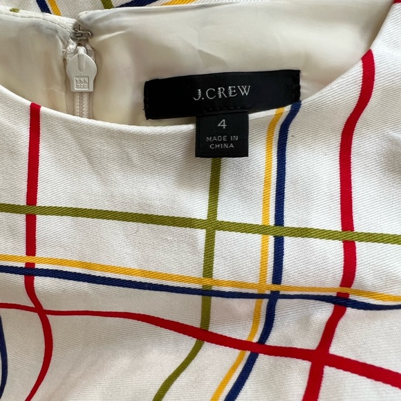 J.Crew Belted Bi-stretch Cotton Dress with a Beautiful Floral Border - Picture 10 of 11